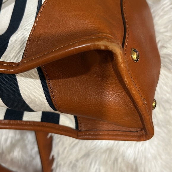 Michael Kors Hamilton Blue and White striped Canvas Tote - Picture 9 of 12